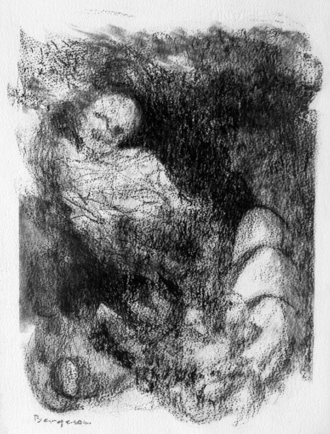 Inquiétante étrangeté II, Fusain sur papier Fabriano, 32 x 23 cm, 2006