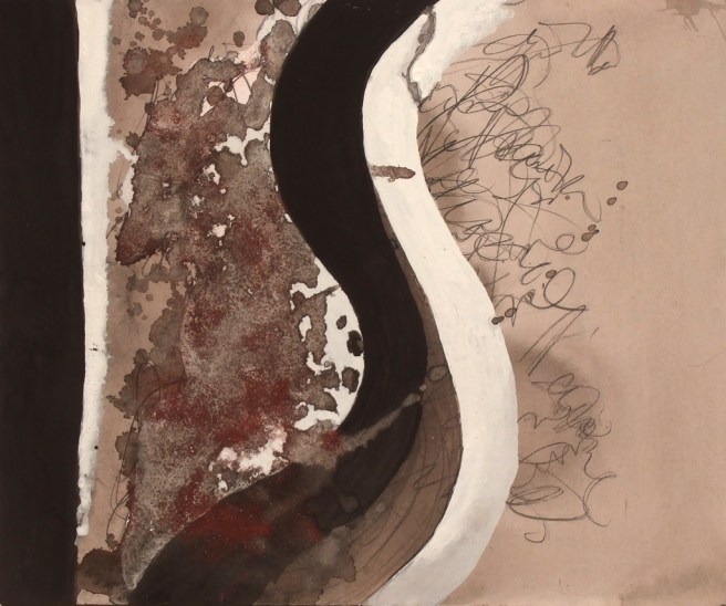 Jeu de ligne III, Gouache sur carton, 21 x 25 cm, 2009